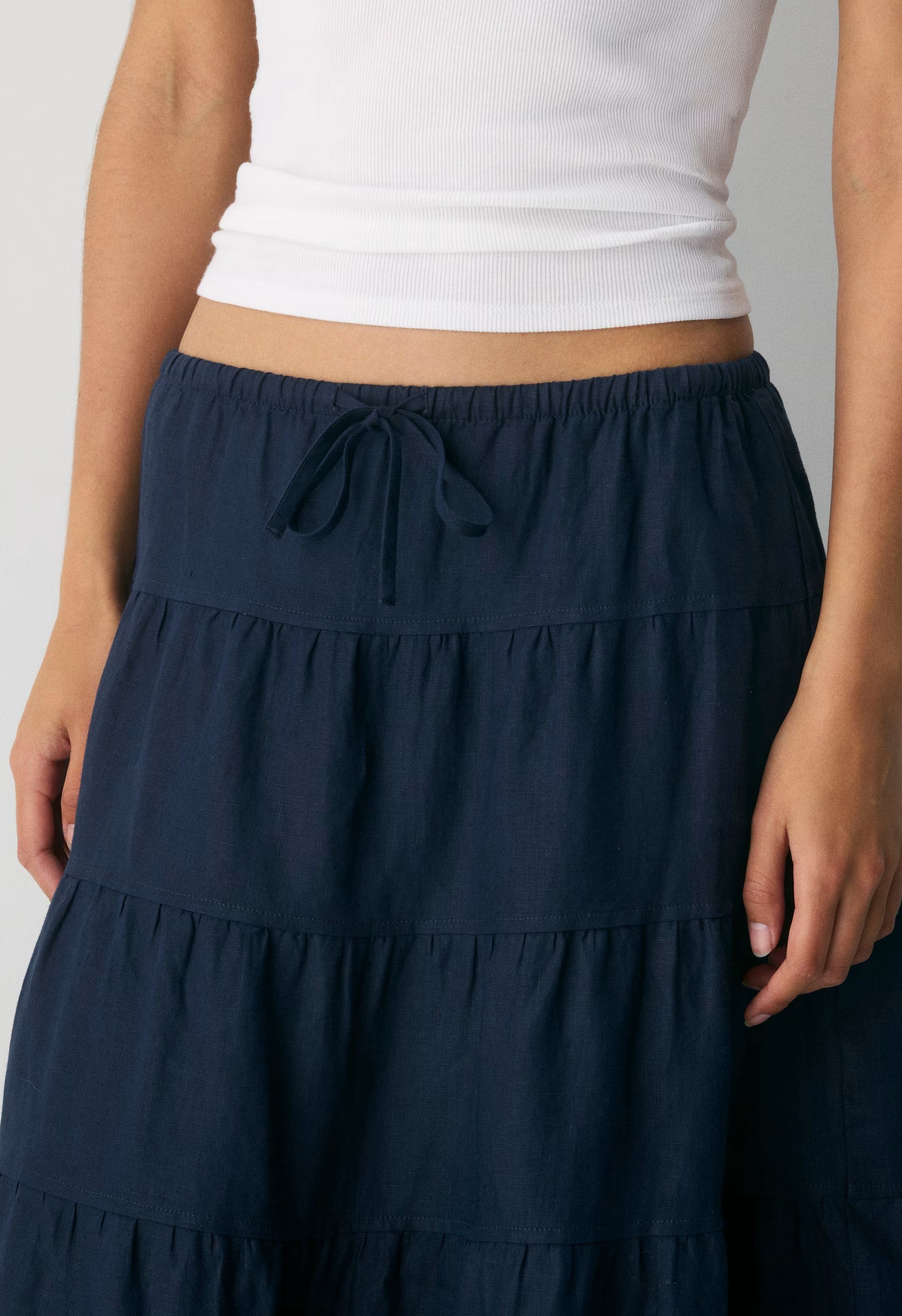 Bouquet Linen Skirt - ADMIRAL