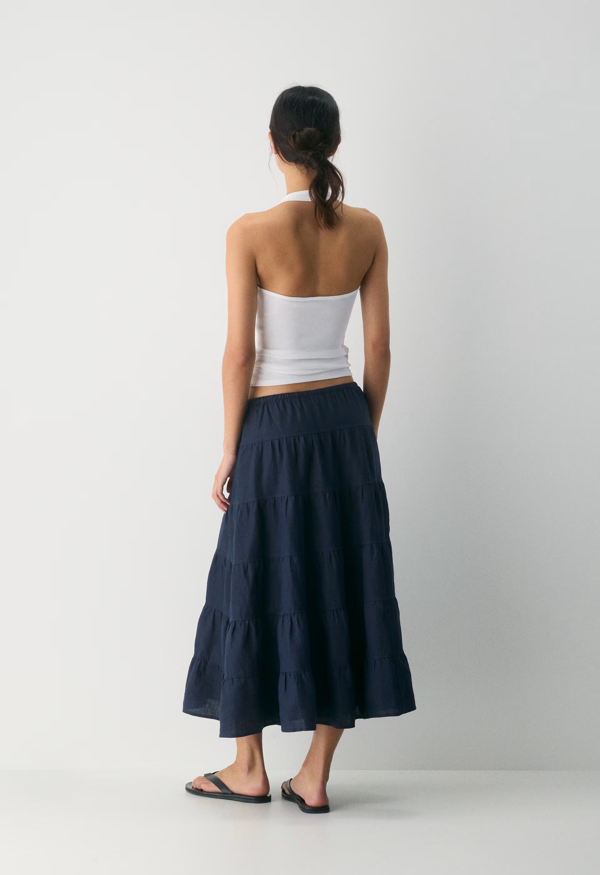Bouquet Linen Skirt - ADMIRAL