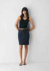 Denim Forum Mena Denim Skirt - NO-STRESS DARK BLUE