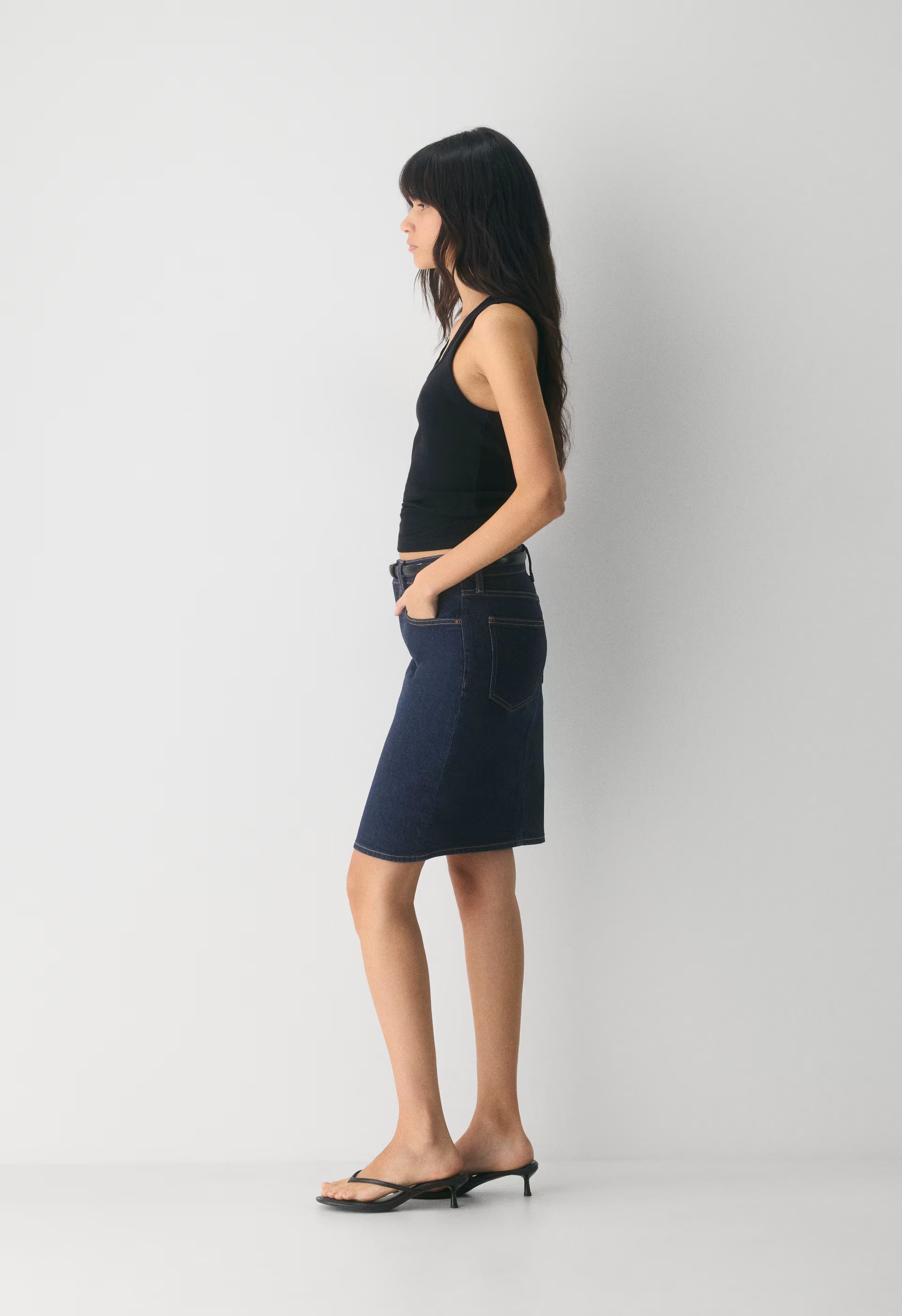 Denim Forum Mena Denim Skirt - NO-STRESS DARK BLUE