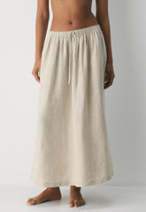 Socialite Linen Skirt - UNDYED ECRU