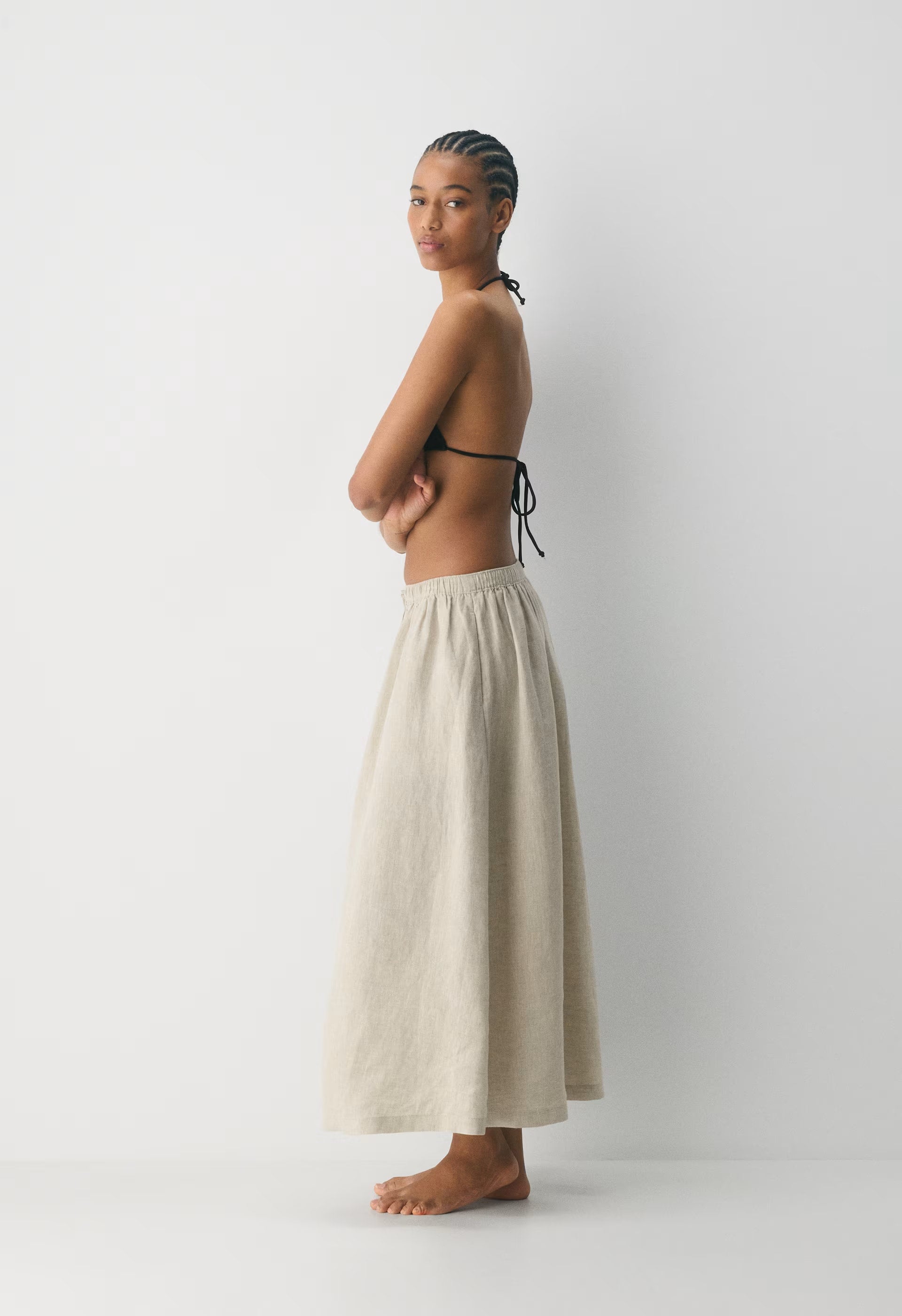 Socialite Linen Skirt - UNDYED ECRU