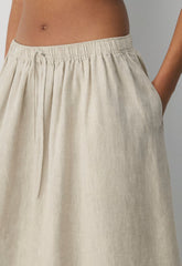 Socialite Linen Skirt - UNDYED ECRU