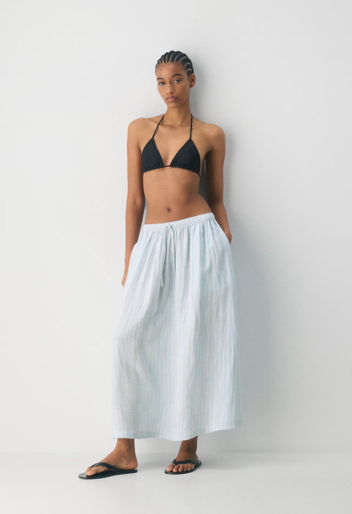 Socialite Linen Skirt - IDELLA STRP VILLBL/WH