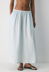 Socialite Linen Skirt - IDELLA STRP VILLBL/WH