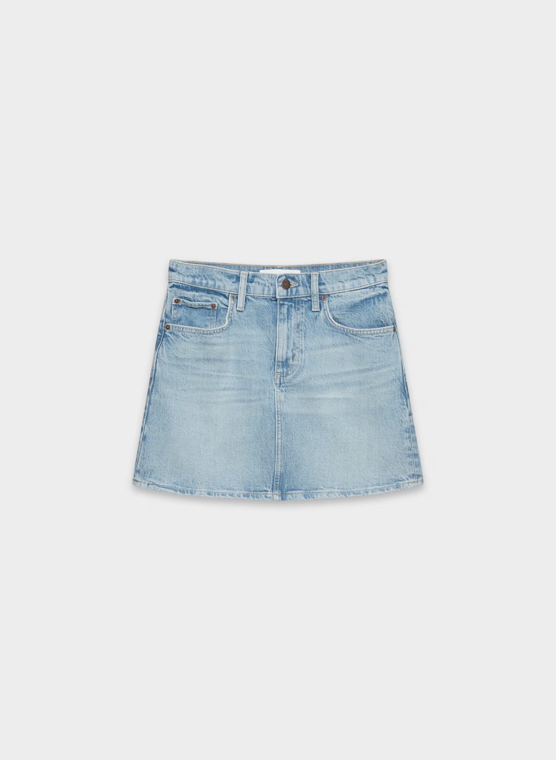 Denim Forum Julia Micro Denim Skirt - VINTAGE LIGHT BLUE