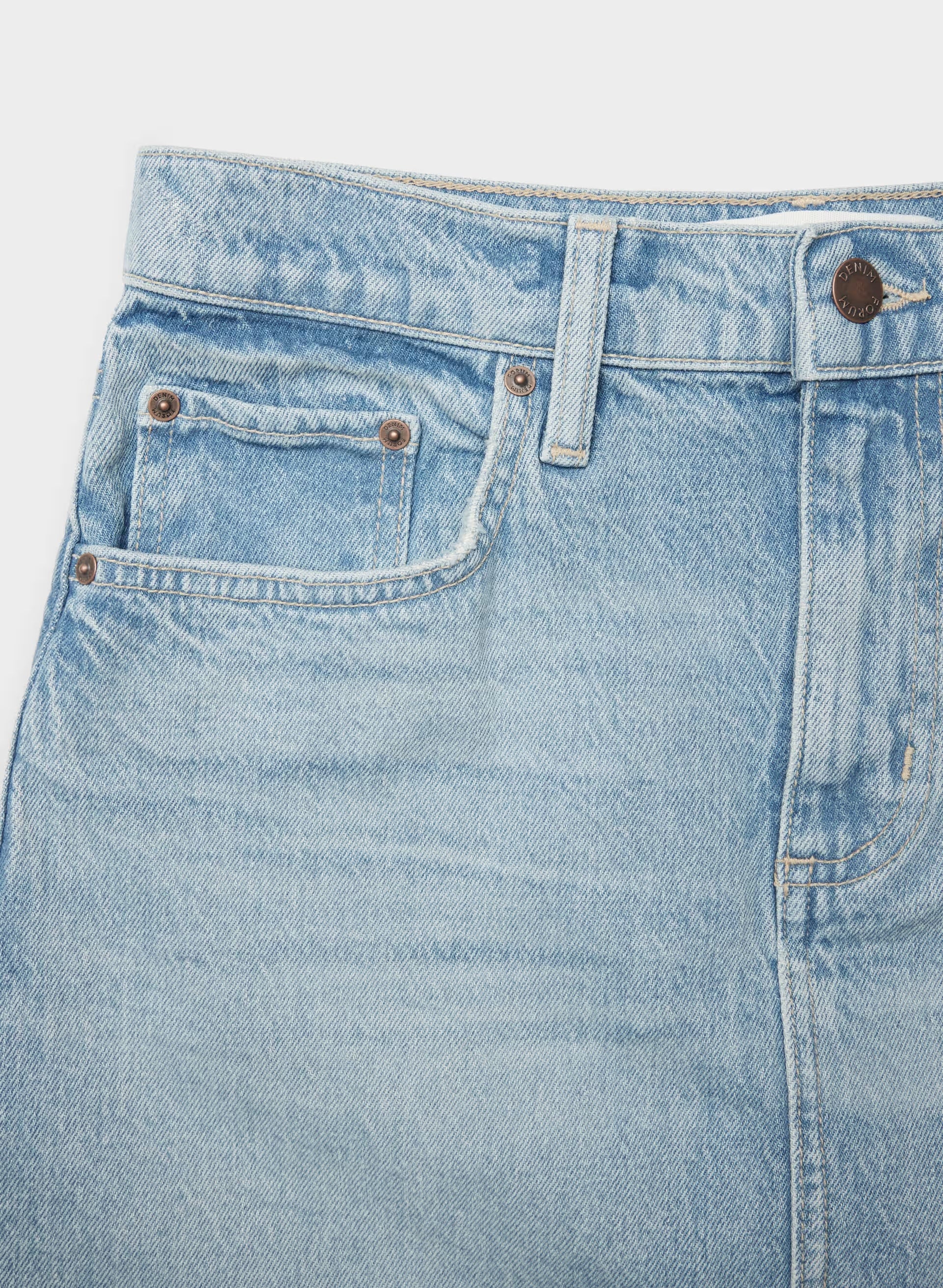 Denim Forum Julia Micro Denim Skirt - VINTAGE LIGHT BLUE