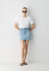 Denim Forum Julia Micro Denim Skirt - VINTAGE LIGHT BLUE