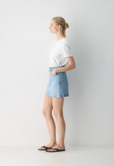 Denim Forum Julia Micro Denim Skirt - VINTAGE LIGHT BLUE