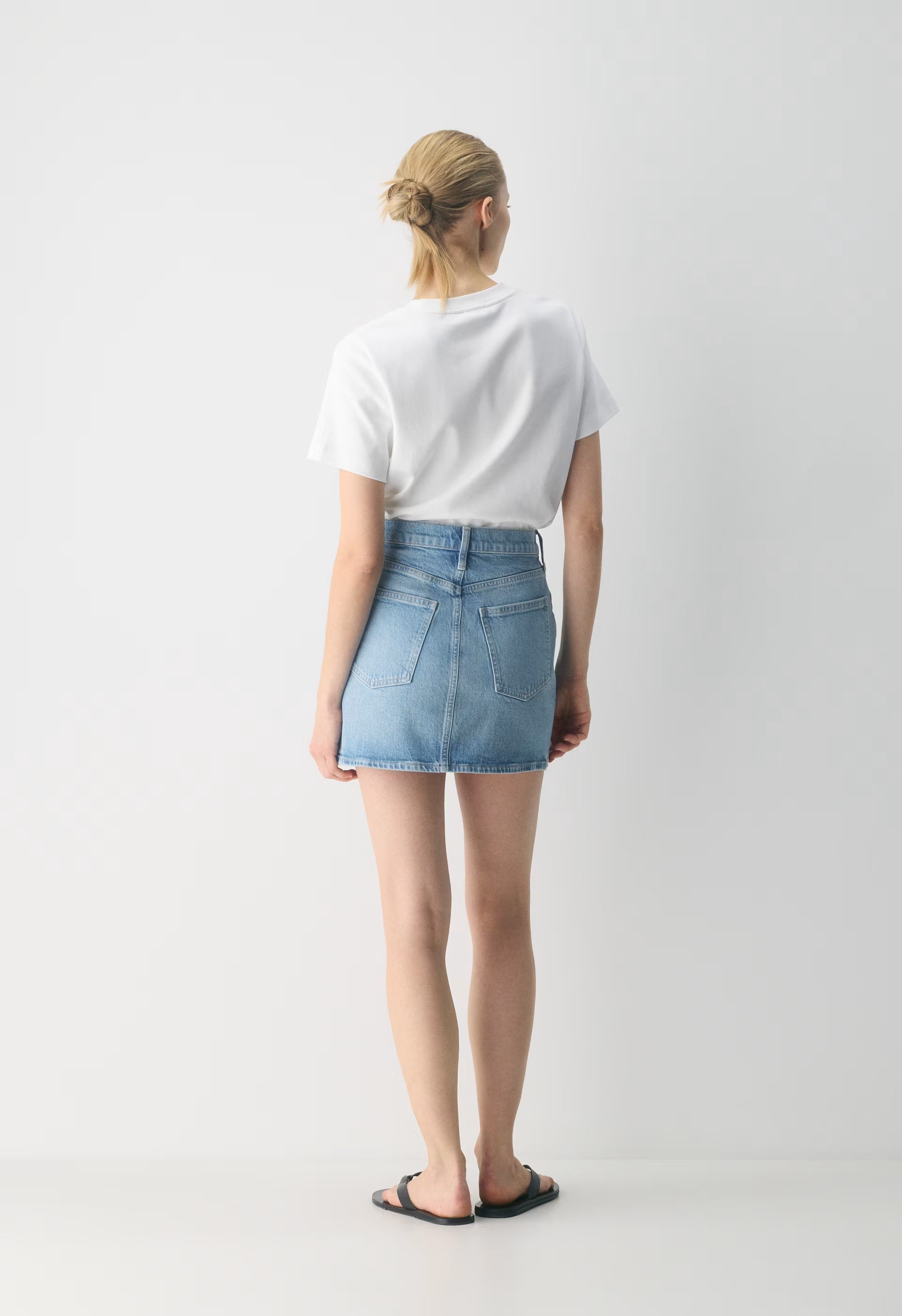 Denim Forum Julia Micro Denim Skirt - VINTAGE LIGHT BLUE