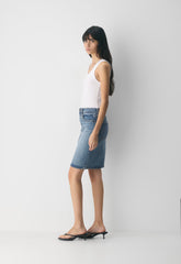 Denim Forum Mena Denim Skirt - VINTAGE MEDIUM BLUE