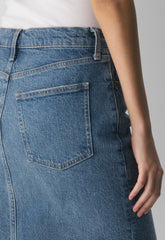 Denim Forum Mena Denim Skirt - VINTAGE MEDIUM BLUE