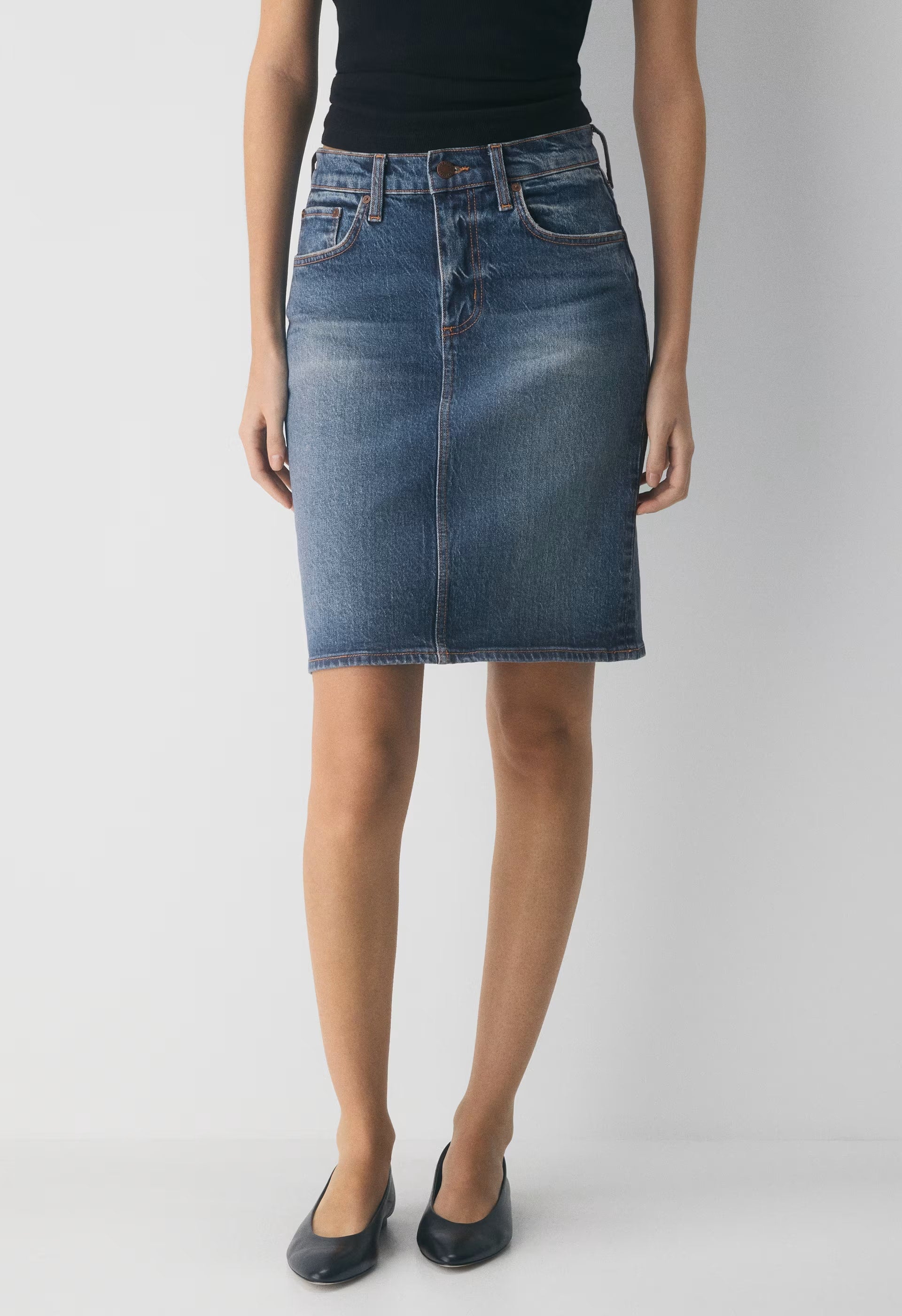 Denim Forum Mena Denim Skirt - VINTAGE DARK BLUE