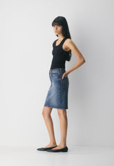 Denim Forum Mena Denim Skirt - VINTAGE DARK BLUE