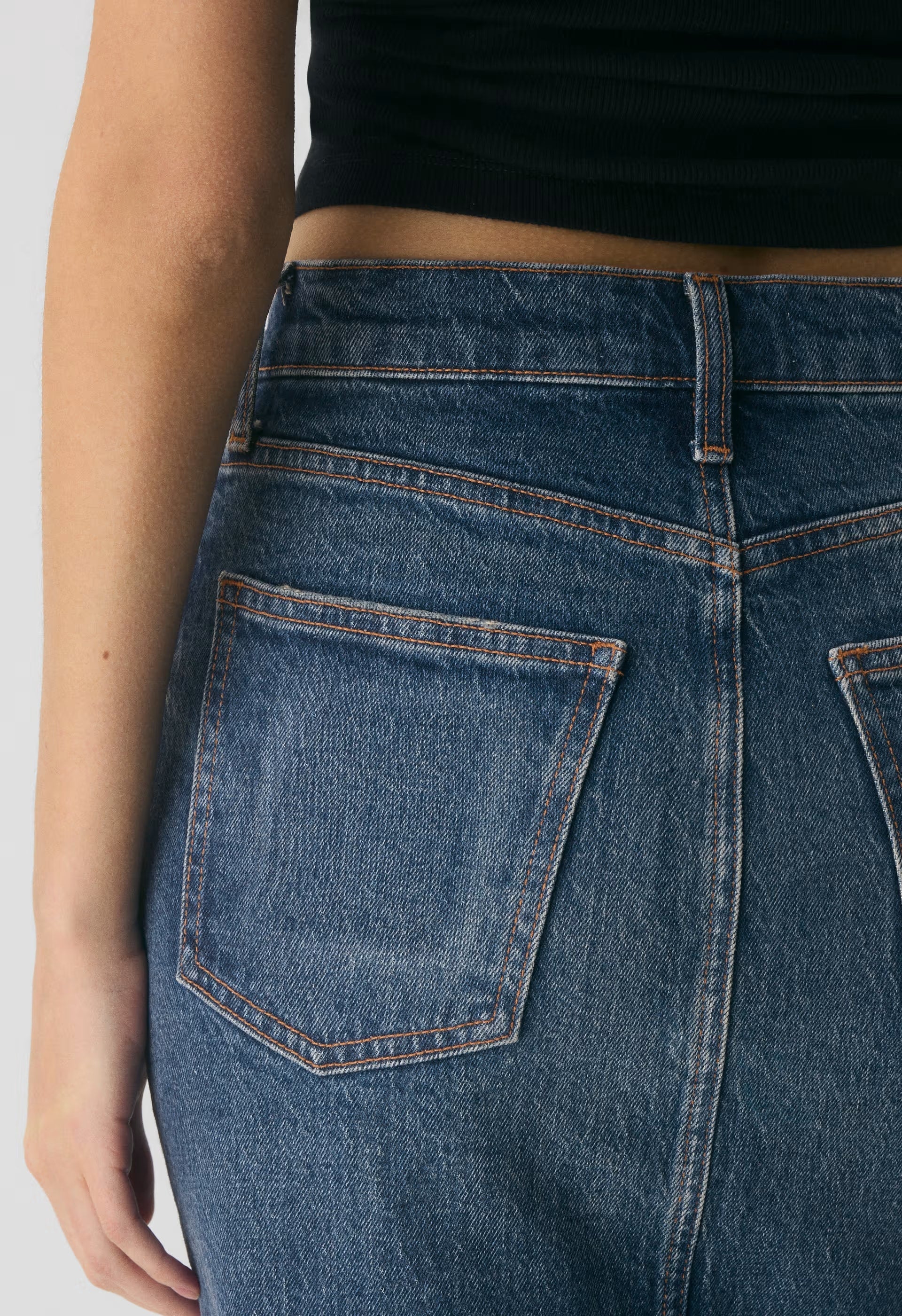 Denim Forum Mena Denim Skirt - VINTAGE DARK BLUE