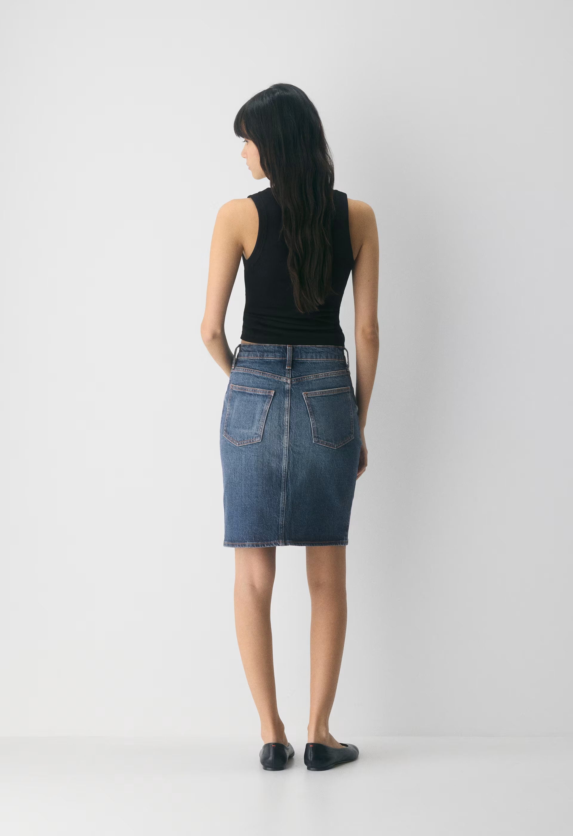 Denim Forum Mena Denim Skirt - VINTAGE DARK BLUE