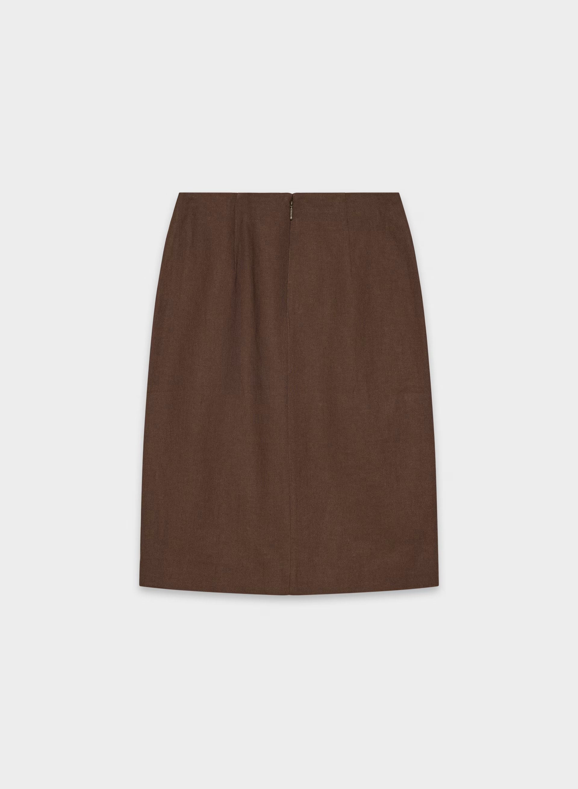 Yorkville Skirt - PowerLinen™ - RICH MOCHA BROWN