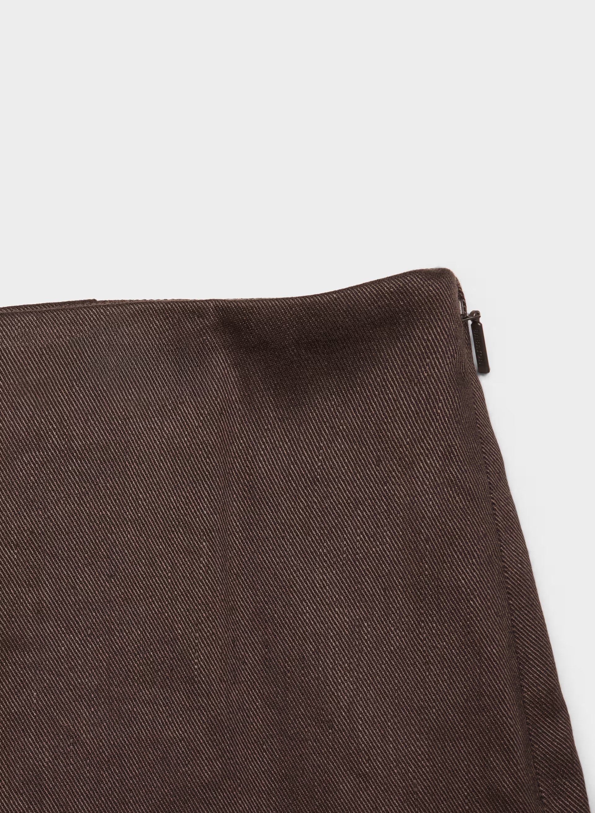 Jewel Linen Skort - RICH MOCHA BROWN