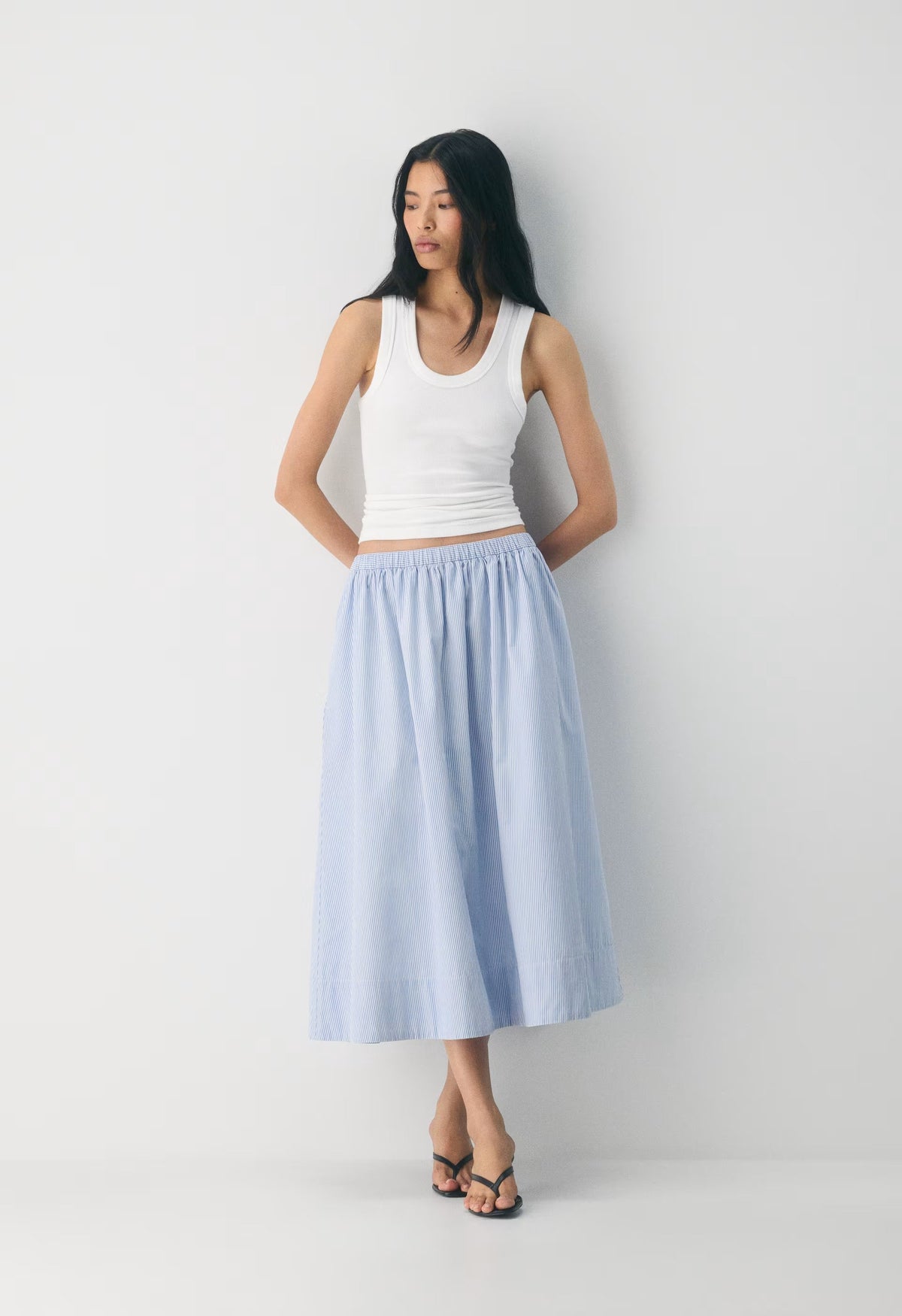 Luminary Poplin Skirt - LEIGHTON PWNKL BL/WT