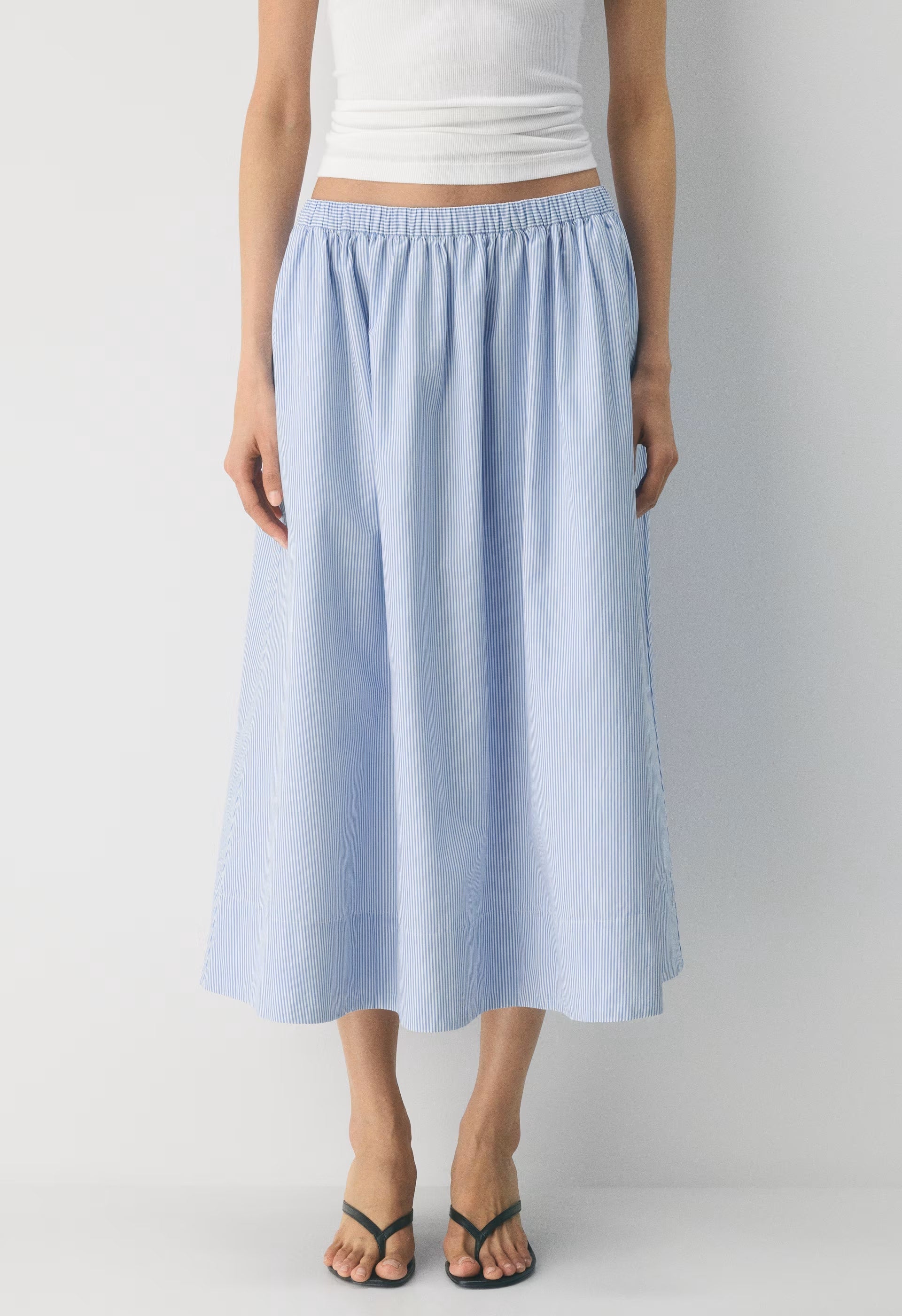 Luminary Poplin Skirt - LEIGHTON PWNKL BL/WT