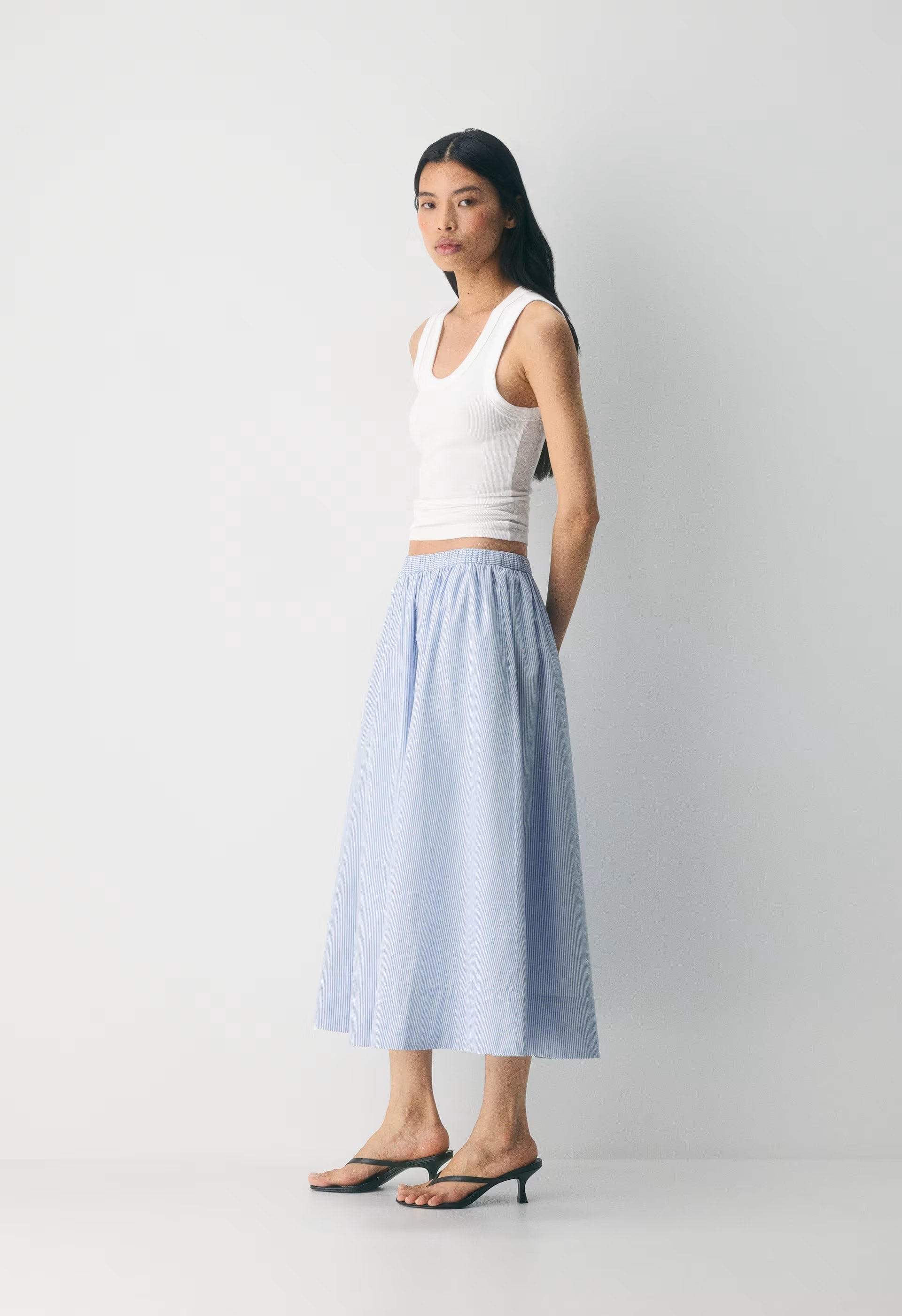 Luminary Poplin Skirt - LEIGHTON PWNKL BL/WT