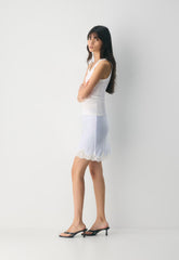 Henrietta Satin Mini Skirt - GLIMMER/LT BIRCH
