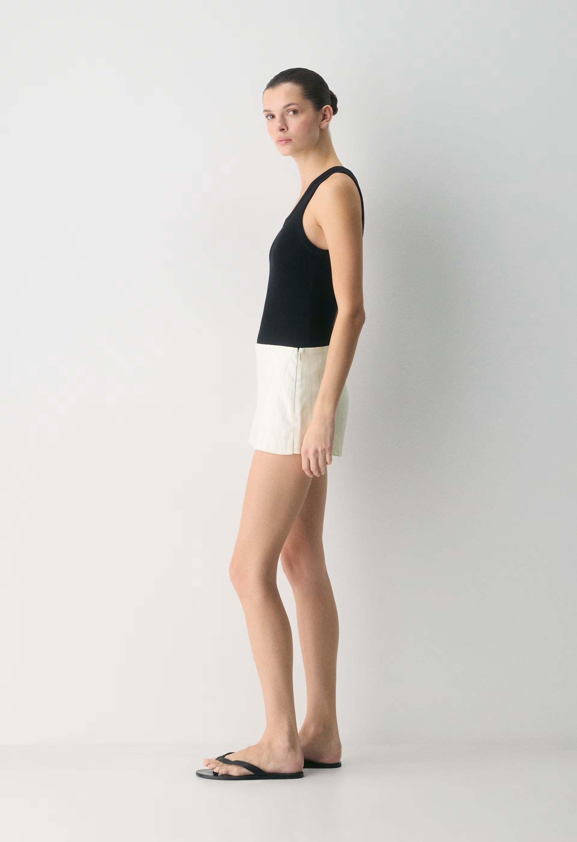 Jewel Linen Skort - CABOT STRP OAK/GREY