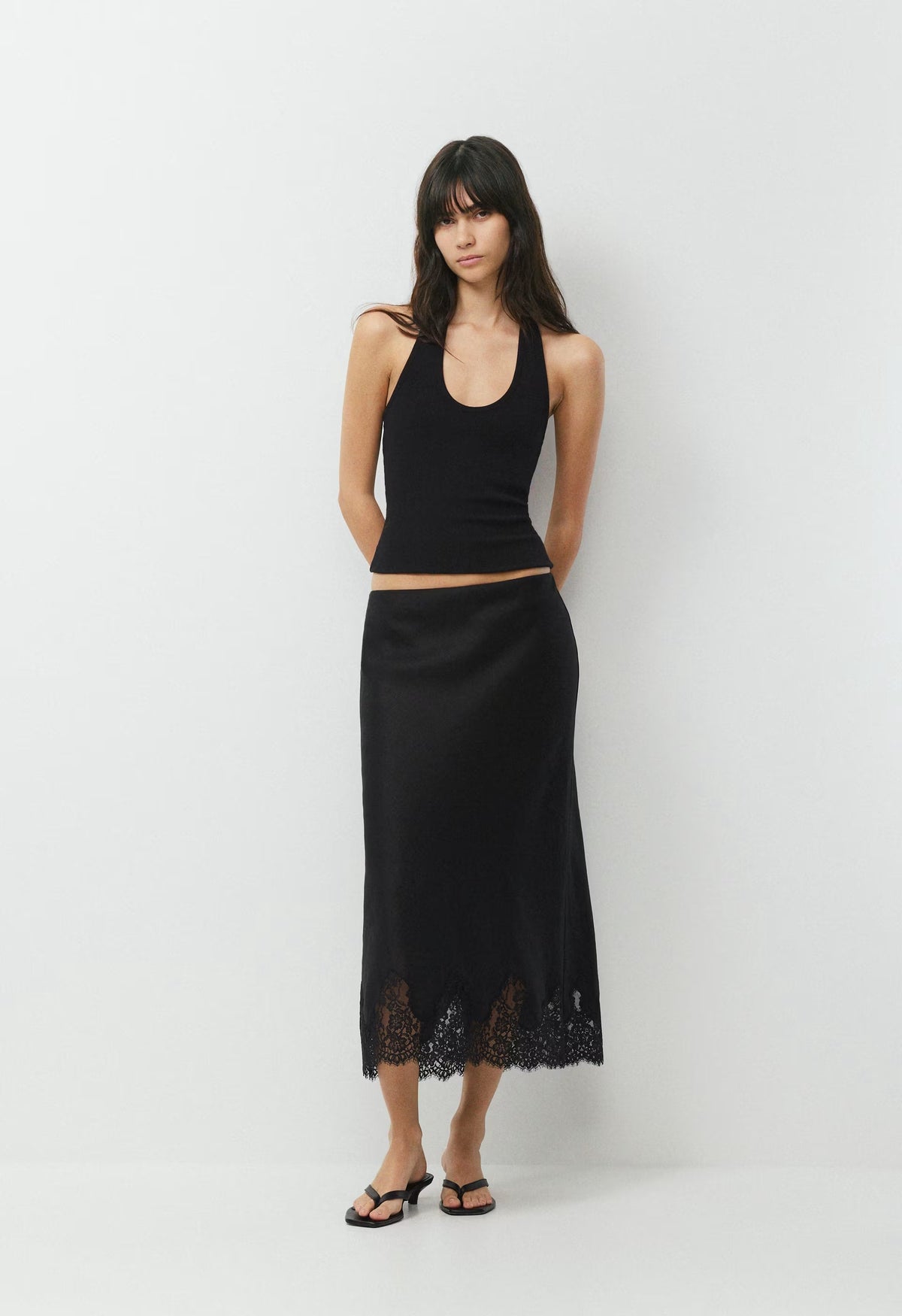Henrietta Linen Skirt - BLACK/BLACK