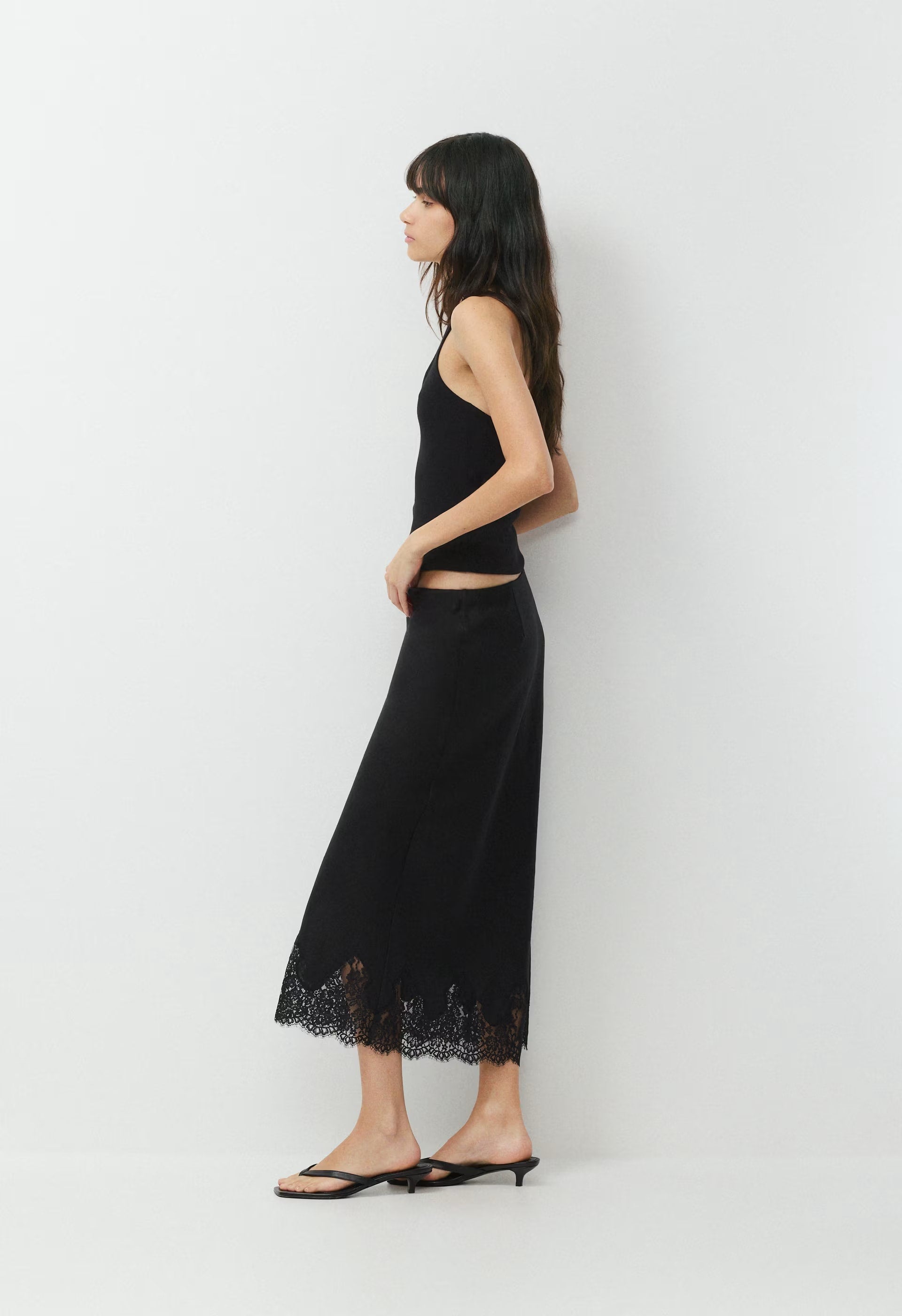 Henrietta Linen Skirt - BLACK/BLACK