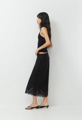 Henrietta Linen Skirt - BLACK/BLACK