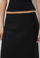 Henrietta Linen Skirt - BLACK/BLACK