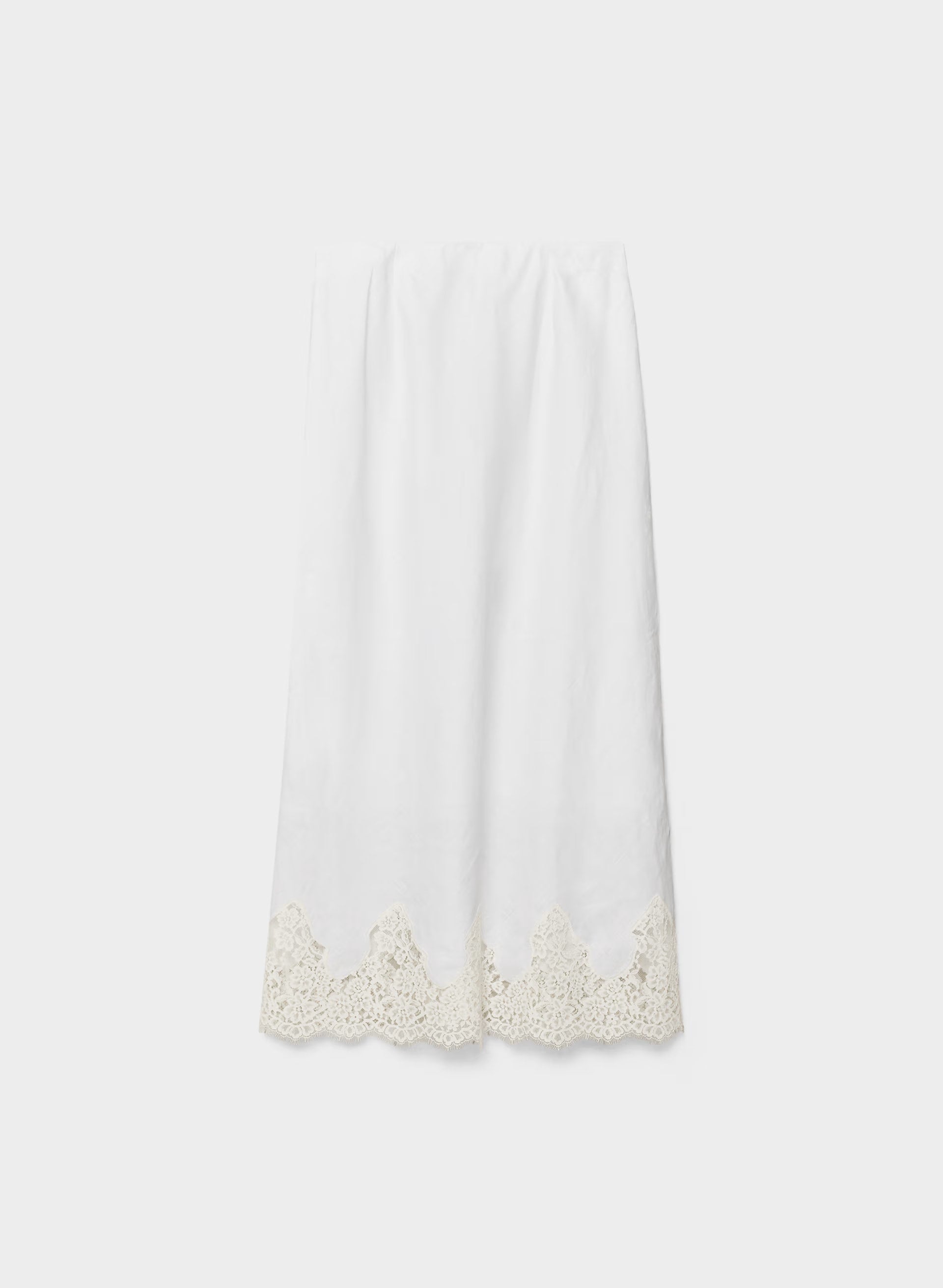 Henrietta Linen Skirt - WHITE/LIGHT BIRCH