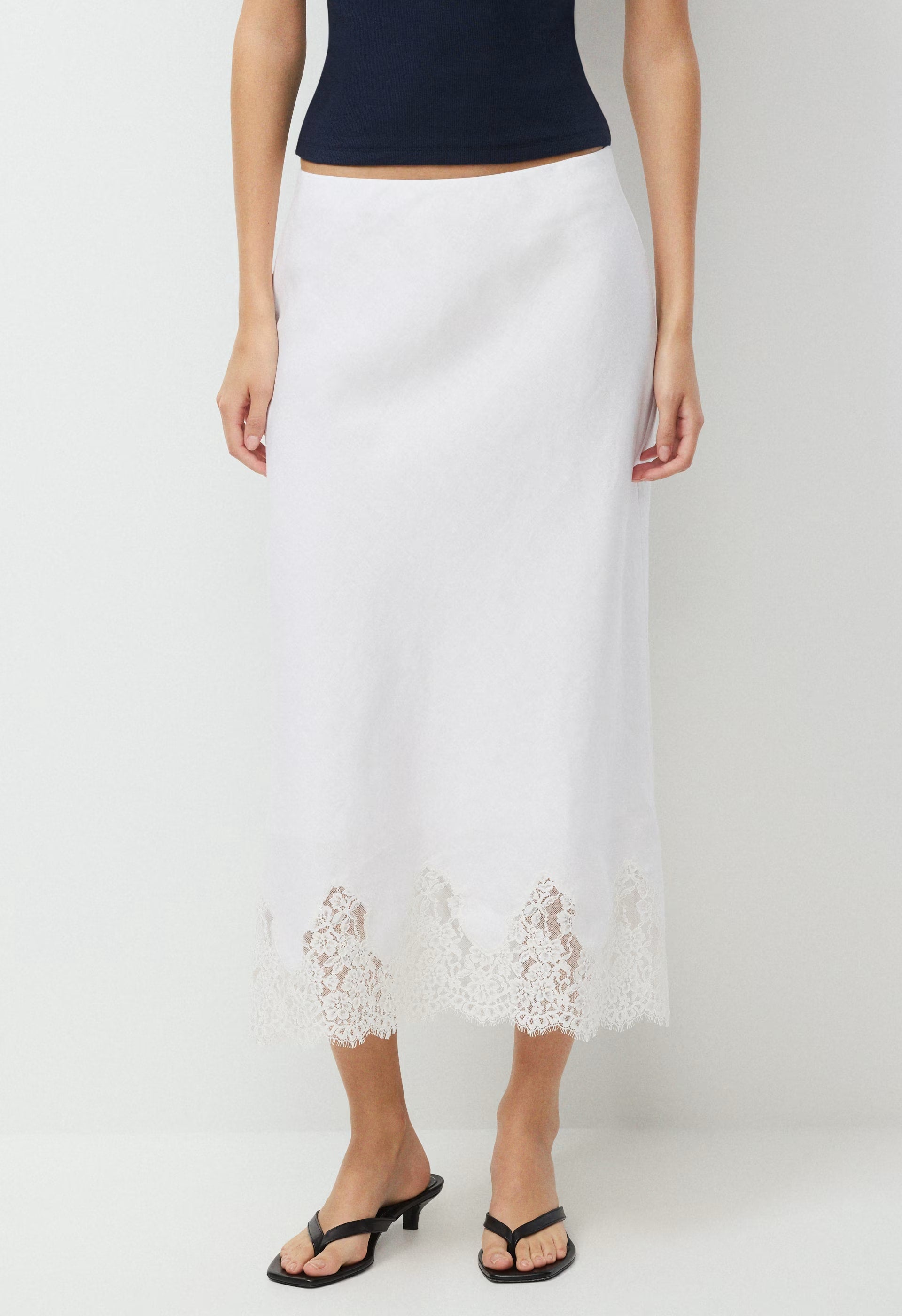 Henrietta Linen Skirt - WHITE/LIGHT BIRCH