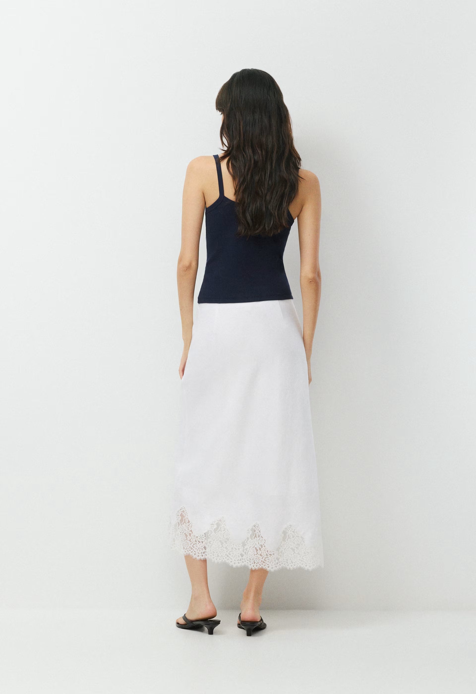 Henrietta Linen Skirt - WHITE/LIGHT BIRCH