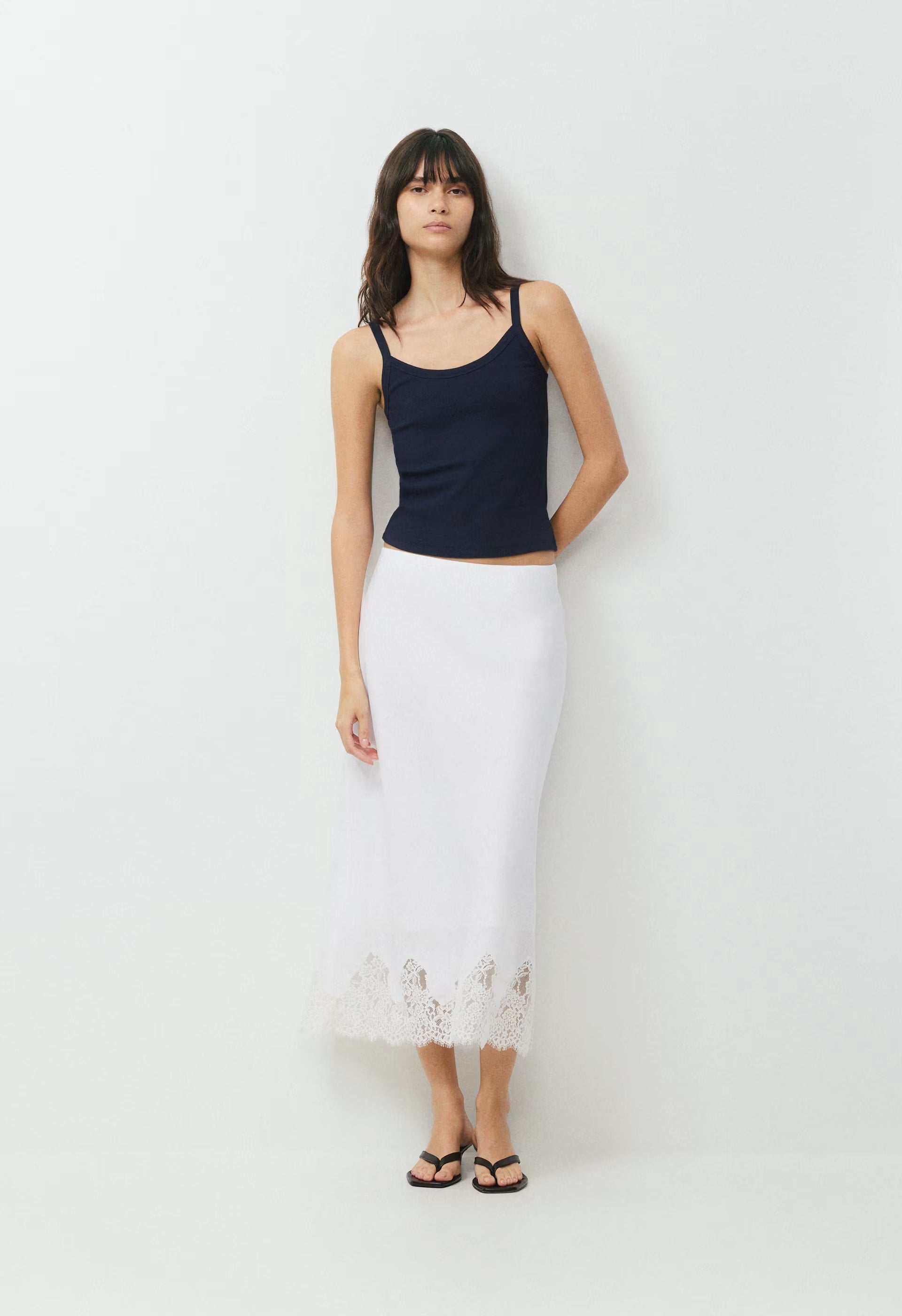 Henrietta Linen Skirt - WHITE/LIGHT BIRCH