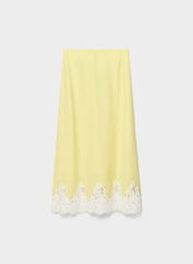 Henrietta Linen Skirt - LEMONADE/LIGHT BIRCH