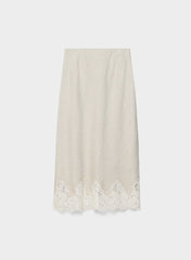Henrietta Linen Skirt - UNDYED ECRU/LT BIRCH