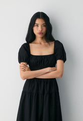 Allegoria Poplin Dress - BLACK