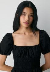 Allegoria Poplin Dress - BLACK