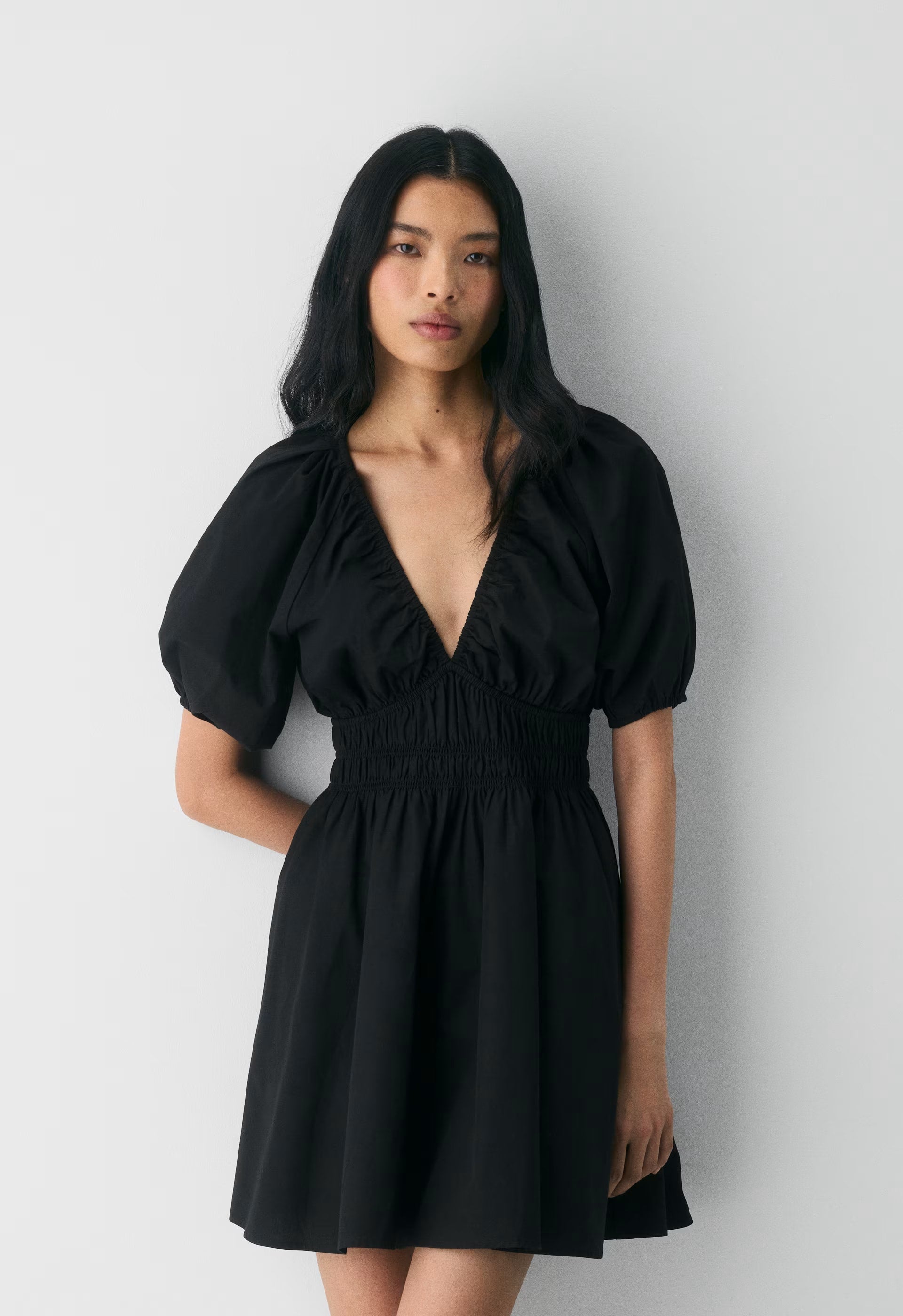 Mason Poplin Dress - BLACK
