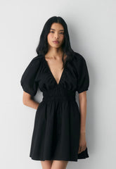 Mason Poplin Dress - BLACK