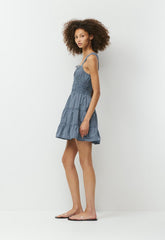 Martine Poplin Dress - CLR GGM RPL BL/ADMRL