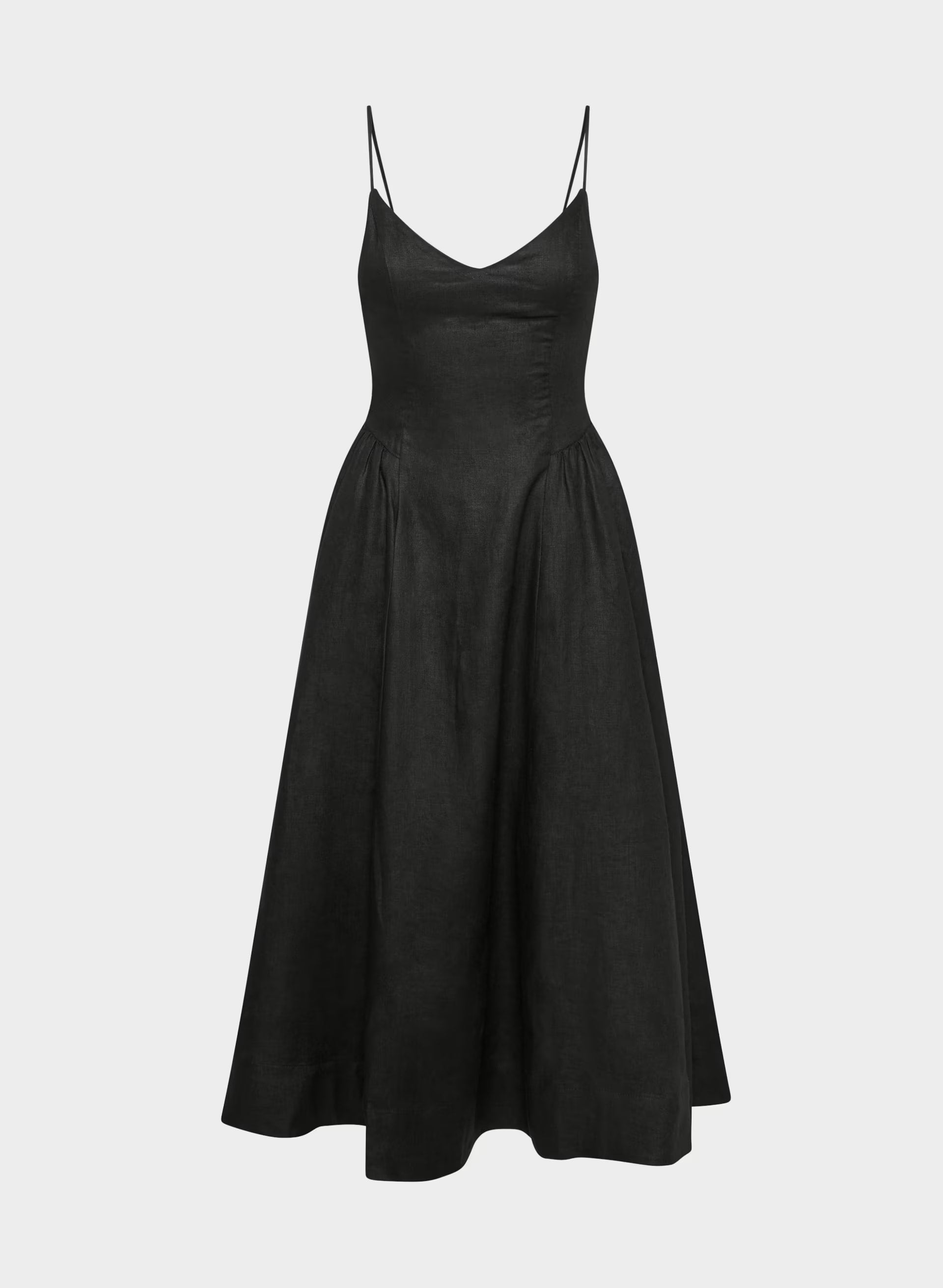 Technique Linen Dress - BLACK