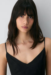Technique Linen Dress - BLACK