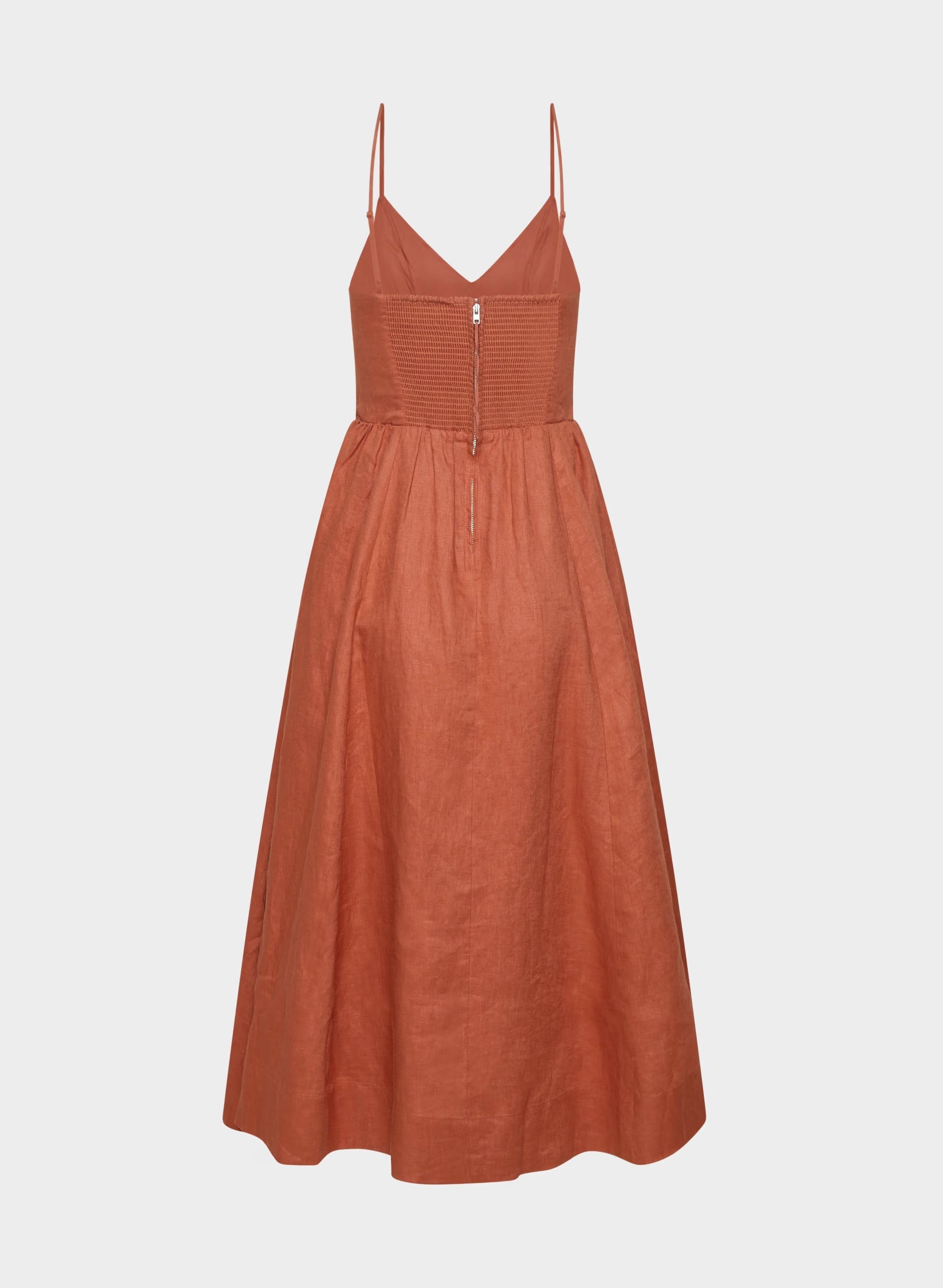 Technique Linen Dress - MARINER TERRACOTTA