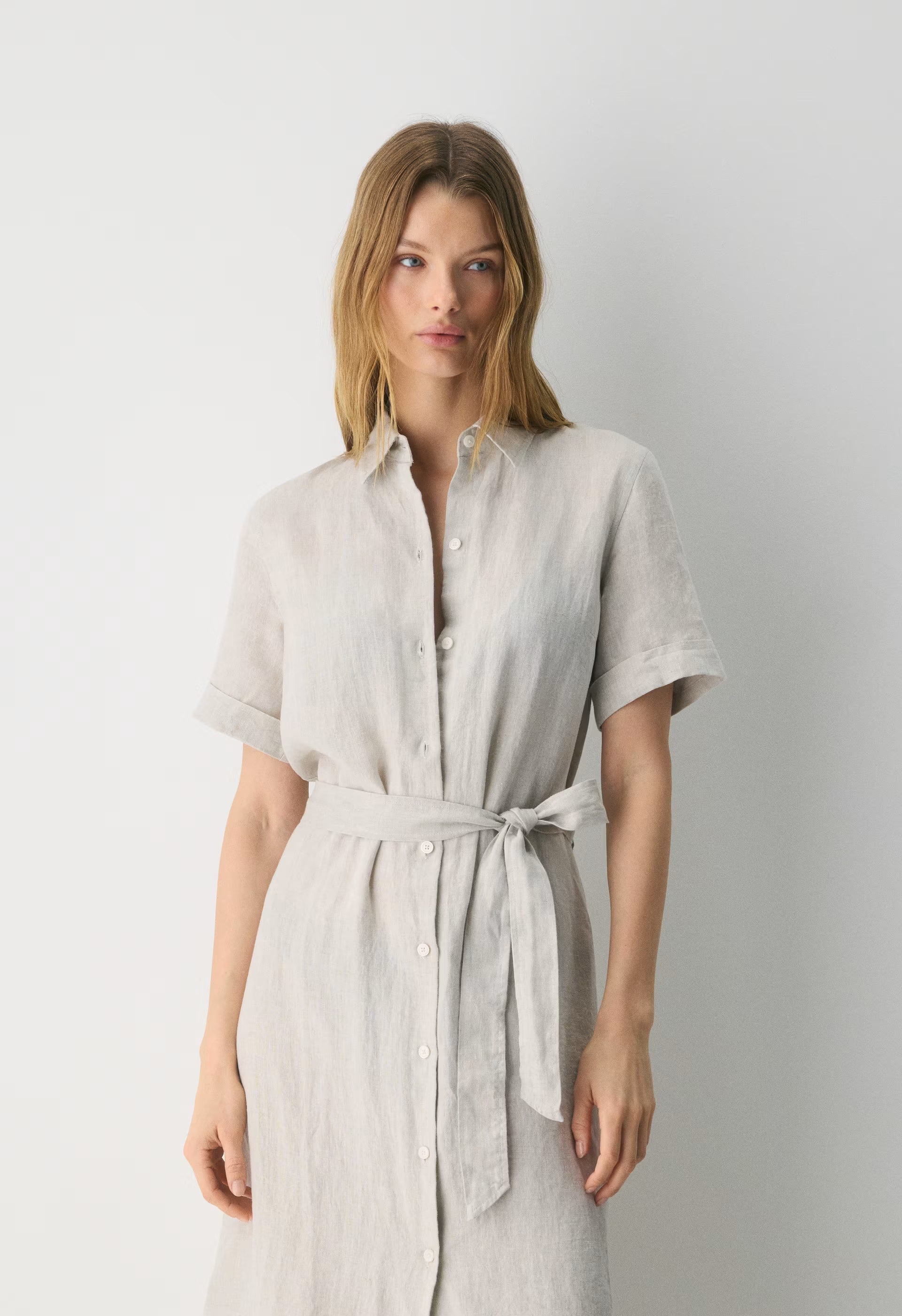 Eleta Linen Maxi Dress - WHITE/YELLOW