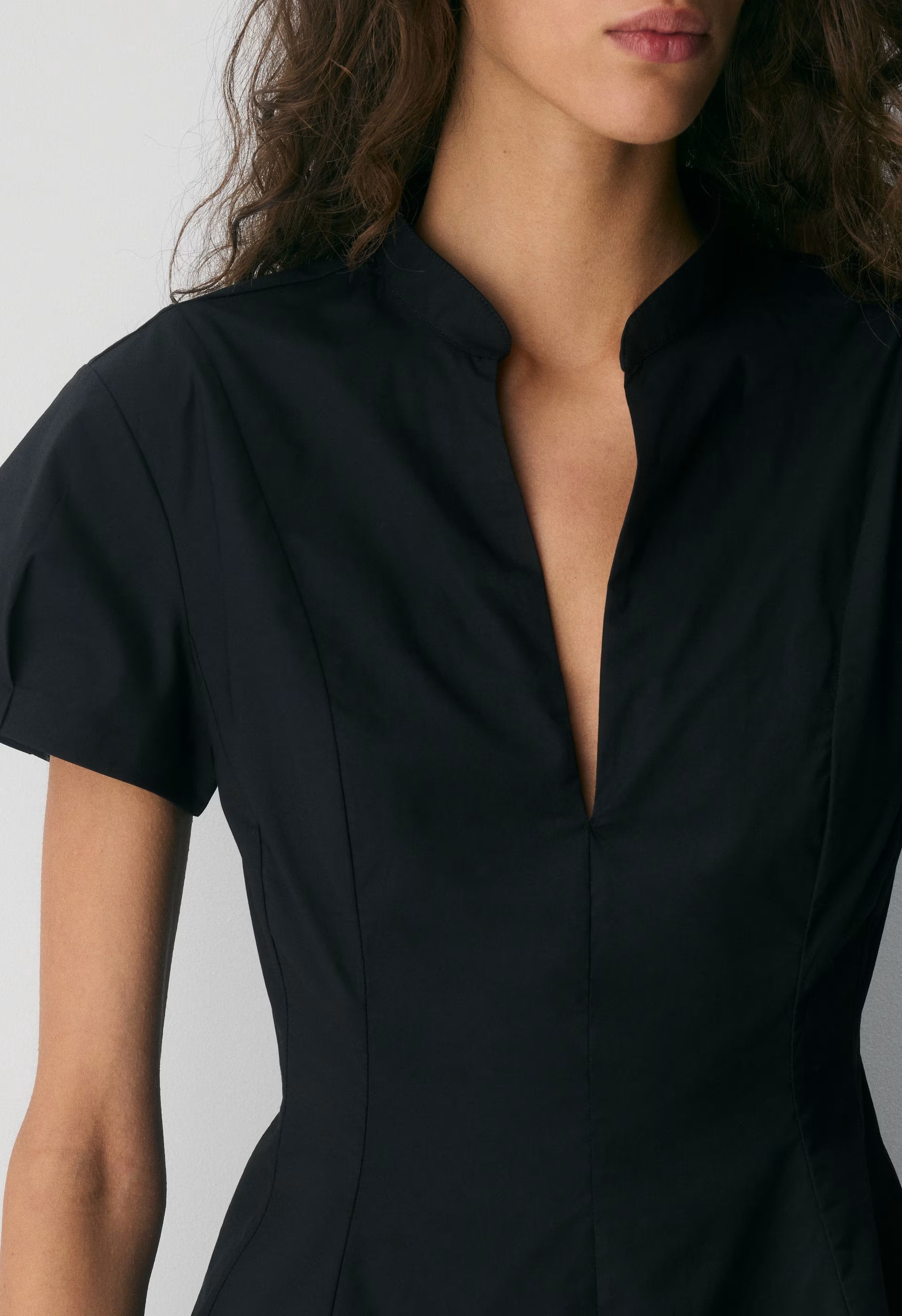 Intro Poplin Dress - BLACK