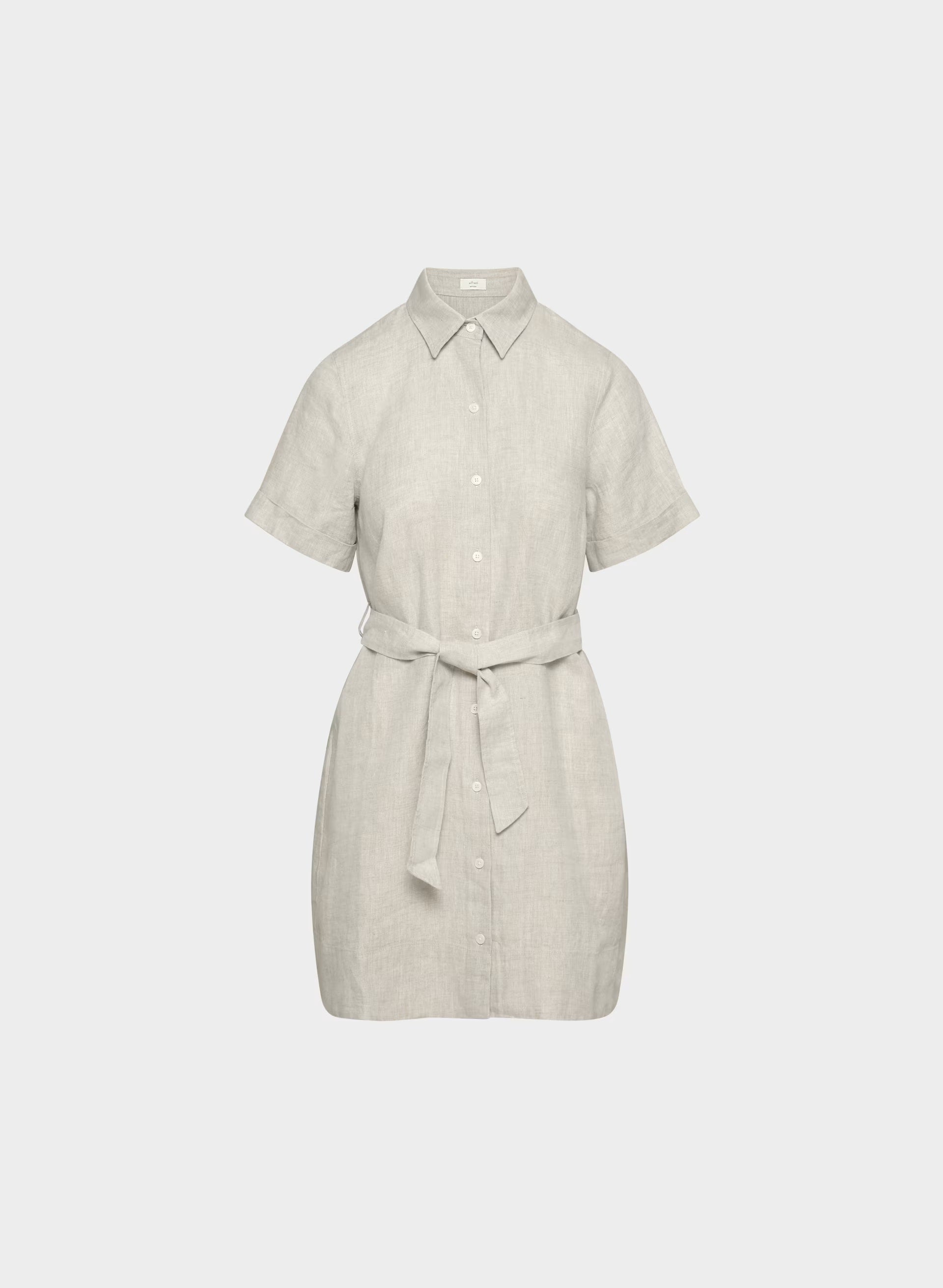 Eleta Linen Mini Dress - UNDYED ECRU