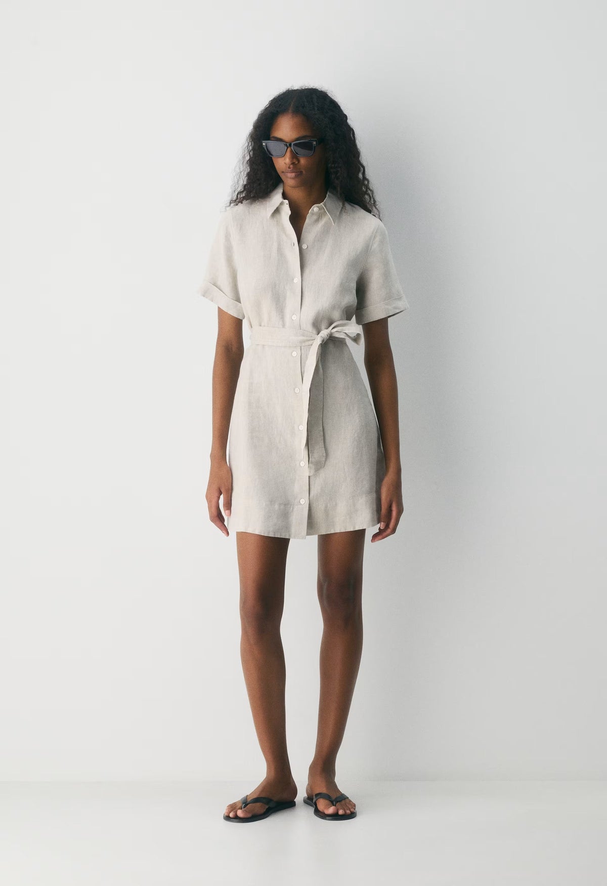 Eleta Linen Mini Dress - UNDYED ECRU