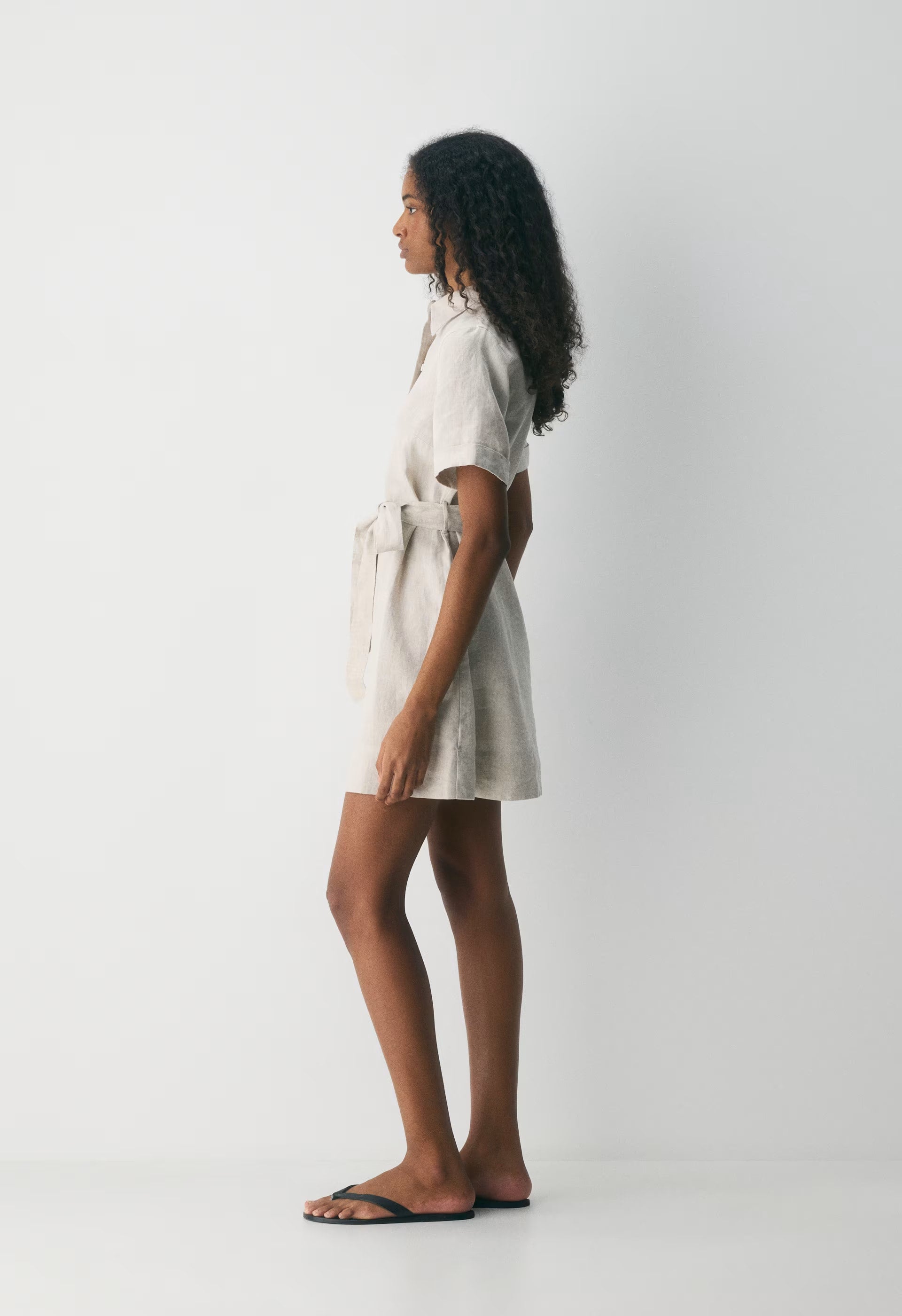 Eleta Linen Mini Dress - UNDYED ECRU